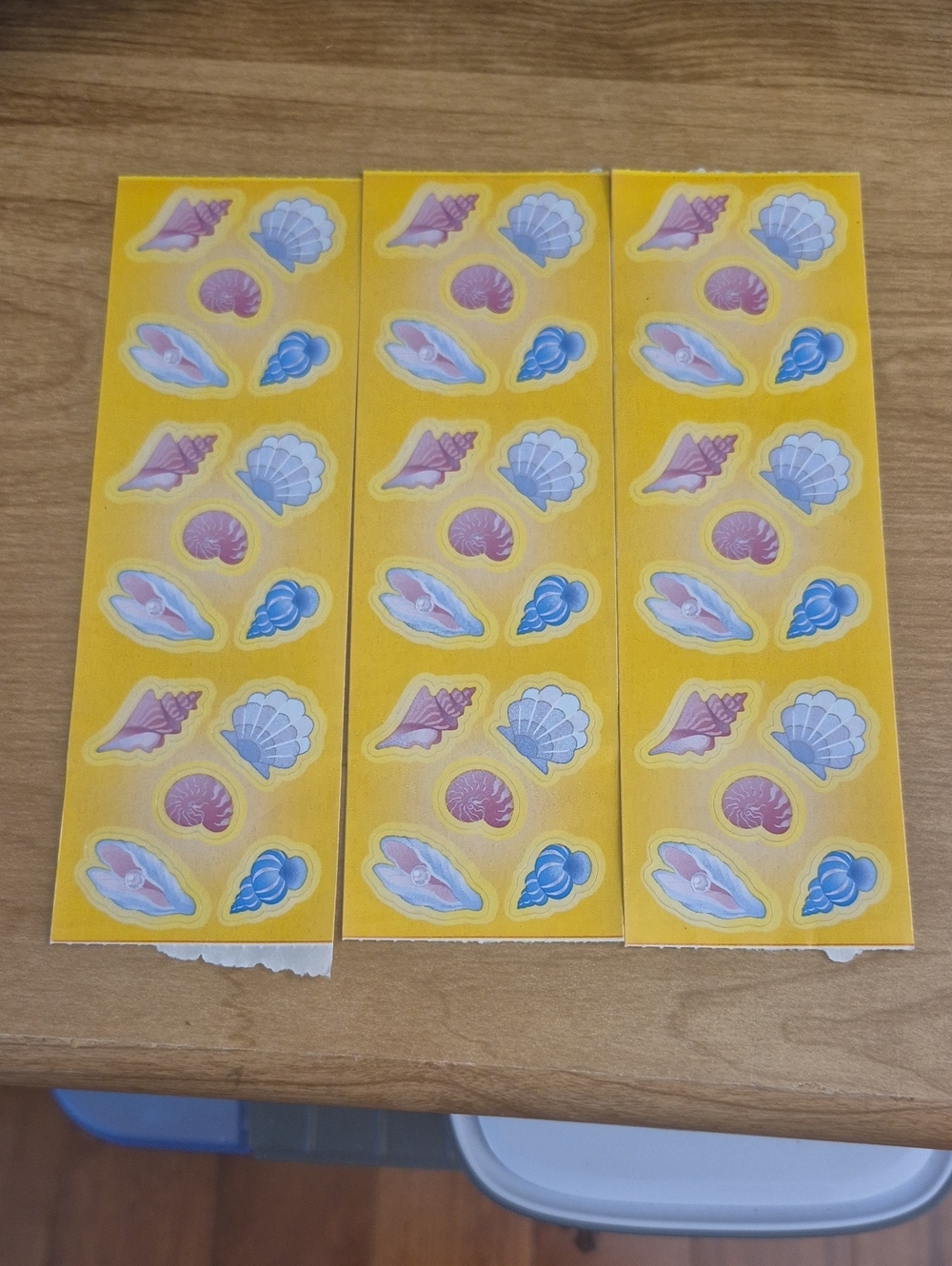 Seashell Sticker Sheets - Yellow Backing